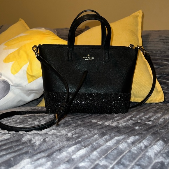 kate spade Handbags - Black, glittery Kate Spade handbag